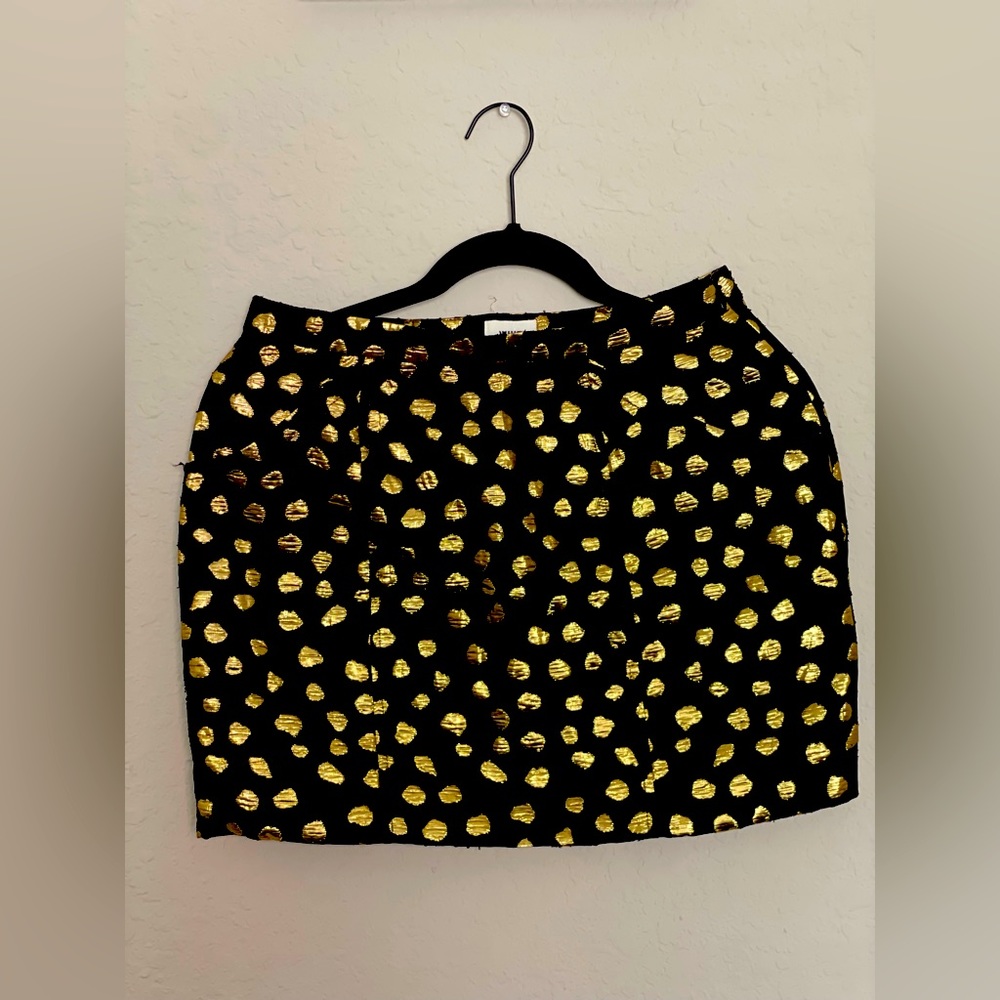 Mini polka dot back/gold skirt